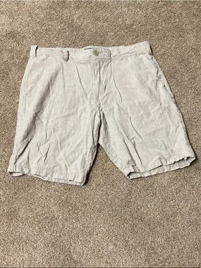 Express Men's Flat-Front Casual Shorts in Light Beige